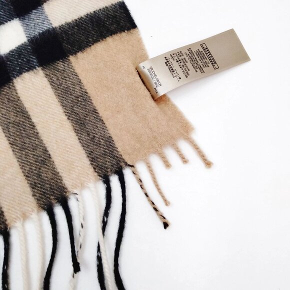 Authentic Burberry Scarf Beiges Cashmere100% mn280-112925 - Picture 7 of 9